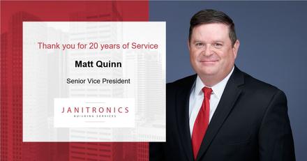 Janitronics Building Services Congratulates Matt Quinn for 20 Years of Service