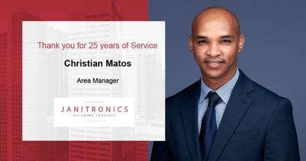 Janitronics Building Serviced Congratulates Christian Matos for 25 Years of Service