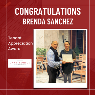 Congratulations Brenda Sanchez for earning the “Tenant Appreciation" Award