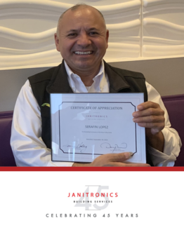 Janitronics Building Services Congratulates Serafin Lopez